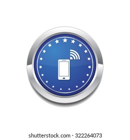 Smart Phone Blue Vector Icon Button