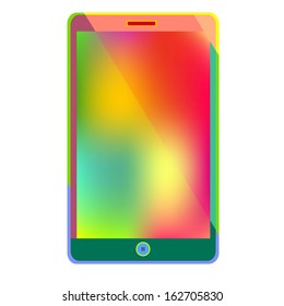 Smart phone Bright new Technology and colorful Information world gadget concept on white background in vector