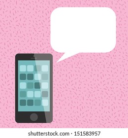 smart phone with bubble speech