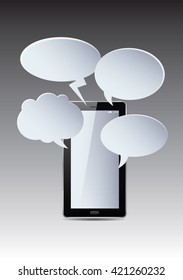 Smart phone and bubble. Vector Illustration.