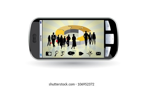 Teléfono inteligente con aplicación empresarial