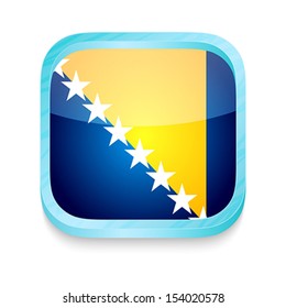 Smart phone button with Bosnia and Herzegovina flag