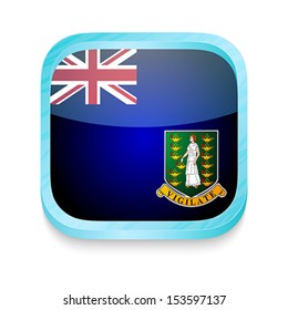 Smart phone button with British Virgin Islands flag
