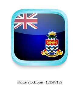 Smart phone button with Cayman Islands flag