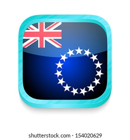 Smart phone button with Cook Island flag