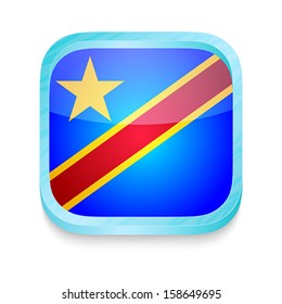Smart phone button with Democratic Republic of Congo flag