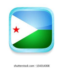 Smart phone button with Djibouti flag
