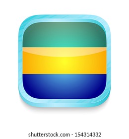 Smart phone button with Gabon flag