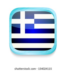 Smart phone button with Greece flag