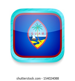 Smart phone button with Guam flag