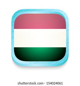 Smart phone button with Hungary  flag