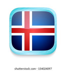 Smart phone button with Iceland flag