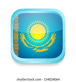 Smart phone button with Kazakhstan flag