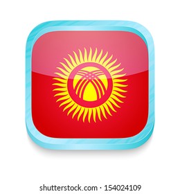 Smart phone button with Kyrgyzstan flag