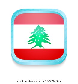 Smart phone button with Lebanon flag