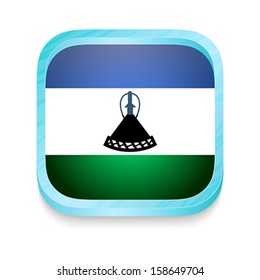 Smart phone button with Lesotho flag