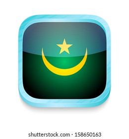 Smart phone button with Mauritania flag
