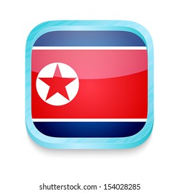 Smart phone button with North Korea flag
