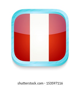 Smart phone button with Peru flag