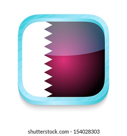 Smart phone button with Qatar flag