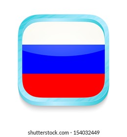 Smart phone button with Russia flag