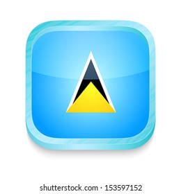 Smart phone button with Saint Lucia flag