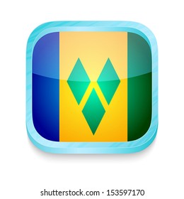 Smart phone button with Saint Vincent and The Grenadines flag