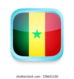 Smart phone button with Senegal flag