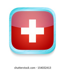 Smart phone button with Switzerland flag