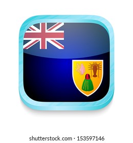 Smart phone button with Turks and Caicos flag