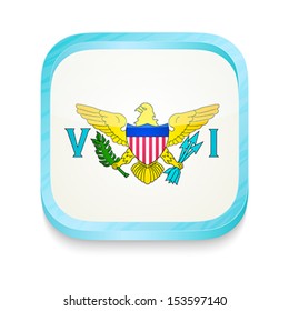 Smart phone button with United States Virgin Islands flag
