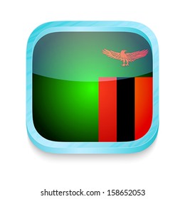 Smart phone button with Zambia flag
