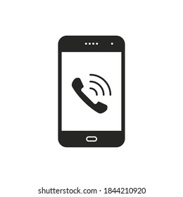 Icono de llamada por teléfono inteligente. Vector aislado de ilustración simple.