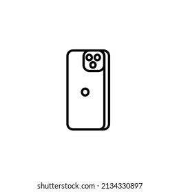 Smart phone with camera line icon