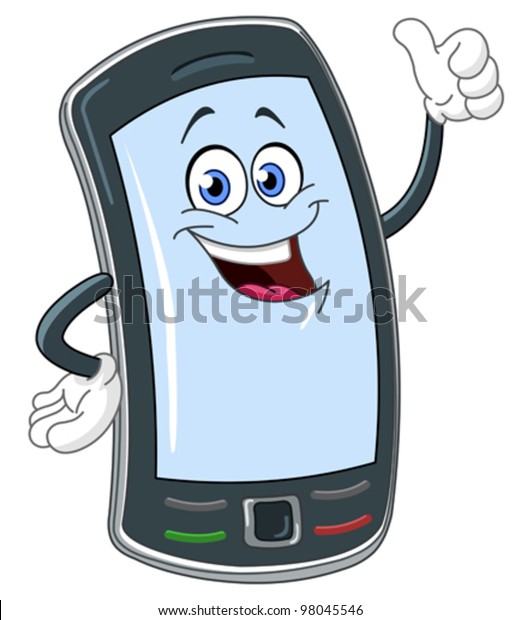 Smart Phone Cartoon Thumb Stock Vector (Royalty Free) 98045546