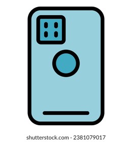 Smart phone case icon outline vector. Mobile cover. Protect device color flat