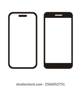 smart phone cell mobile icon black set 
