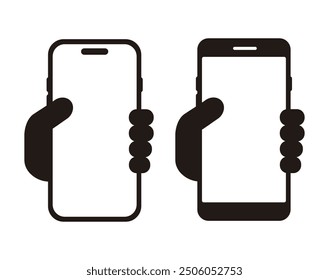 smart phone cell mobile icon black set 