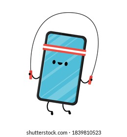 Smart phone character design. Smart phone vector. Smart phone on white background.