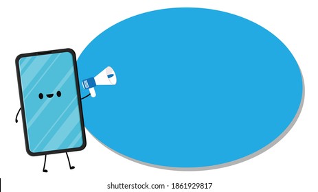 Smart phone character design. Smart phone vector. Smart phone on white background.
