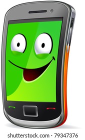 Smart phone character.  The series of the cute electronic characters in vector.