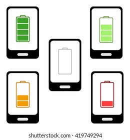 Smart phone  charged battery