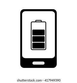 Smart Phone Charged Battery Black White Stock Vector (Royalty Free ...