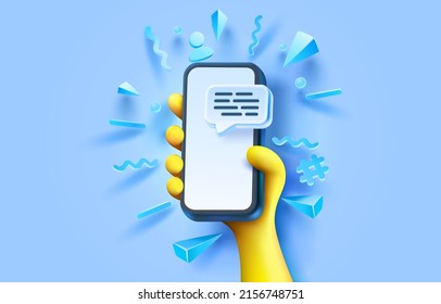 Smart phone chat messenger, application talk people. Vector illustration