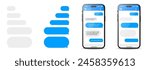 Smart Phone chatting sms template bubbles. Smartphone chatting bubbles. Dialogue bubbles. Chat icon message symbol