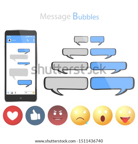 Smart Phone chatting sms template bubbles. Place your own text to the message clouds