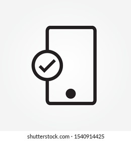 Smart phone with check mark.vector icon