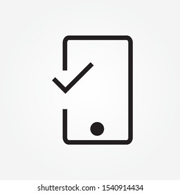 Smart phone with check mark.vector icon