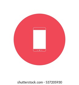 Smart phone in a circle vector icon Red