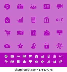 Smart phone color icons on purple background, stock vector